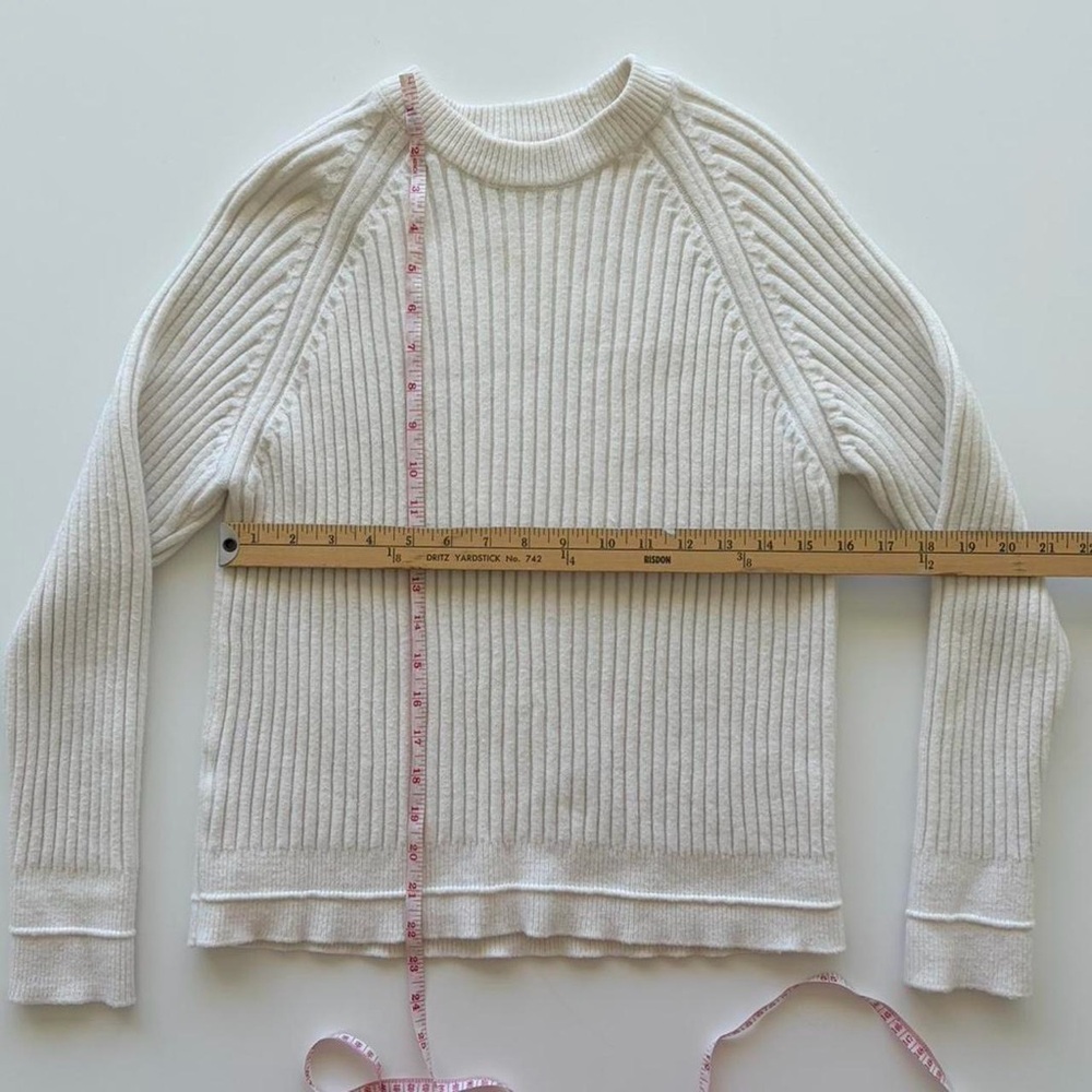Mango Cream Ribbed Crew Neck Sweater - Picture 3 of 4